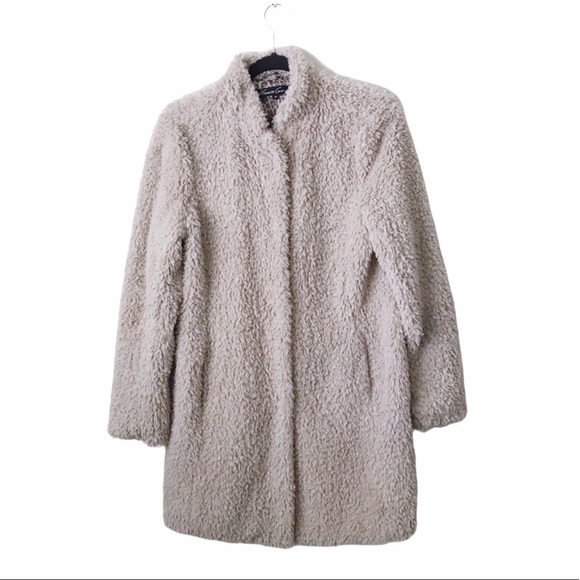 Kenneth Cole Beige Faux Fur Jacket - Picture 1 of 7